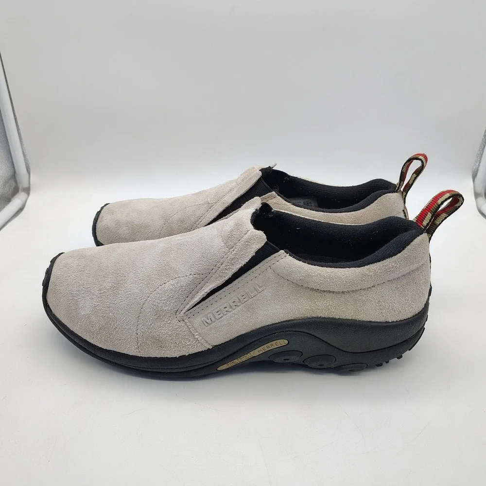 Merrell Jungle Moc Mens 11.5 Taupe Suede Slip On Shoes Casual Sneakers Comfort